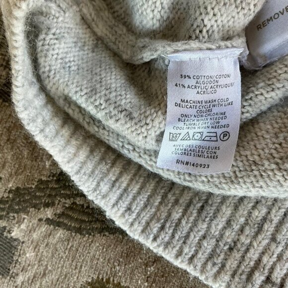 Loft Women’s Light Grey Cotton Knit Turtleneck Sweater size Large - Picture 2 of 3